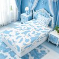 thumbnail image 4 of meiyoeat Blue Ribbon Bow Twin Sheets,Cute Cow Print Bedding For Girl,3-Piece,1 Fitted Sheet and 1 Pillowcase, 4 of 6