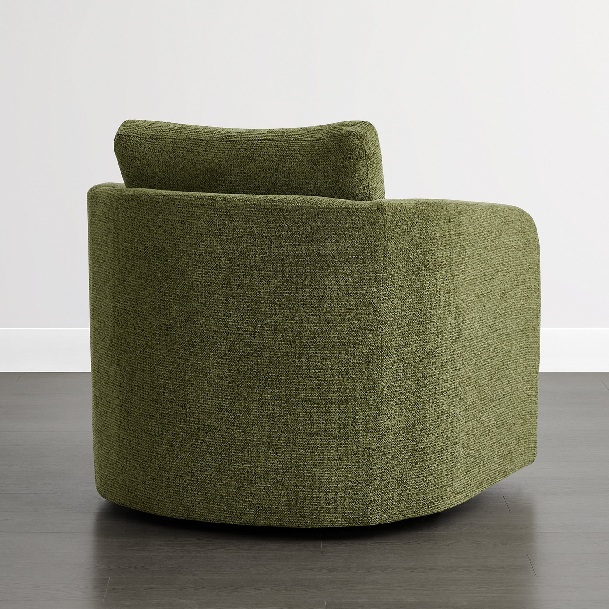 Spruce & Spring Modern Upholstered Swivel Barrel Accent Chair with Removable Slipcover Green, Single Chair