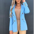 thumbnail image 6 of Womens Work Office Lapel Button Blazer Long Sleeve Lightweight Work Office Blazer Jacket Casual Open Front Cardigan, 6 of 8