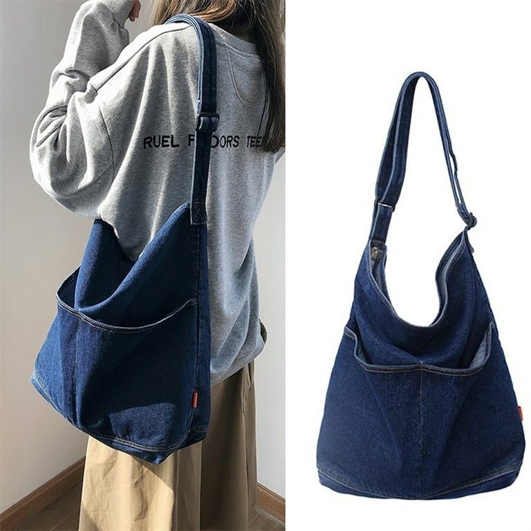 Denim Shoulder Bag Large Capacity Women Tote Fashion for Travel