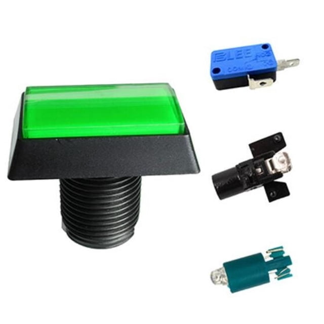 Boutons Rectangulaires Carrés Arcade 30*50MM LED Poussoir Illuminé avec Accessoires Microswitch Pièce de Rechange Accessoires