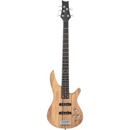 Lykos Exquisite Stylish GIB Electric 5 String Bass Guitar Full Size Bag Strap Pick Connector Wrench Tool (Burlywood)