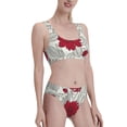 thumbnail image 2 of Daiia Leaves And Anemone printed 2 piece Swimsuit Bikinis for Women High Waisted Racerback Bathing Suits Summer Tummy Control Scoop Neck Swimwear-X-Large, 2 of 8