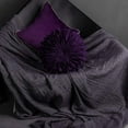 thumbnail image 2 of JWH 3D Round Handmade Decorative Sunflower Throw Pillows with Insert for Room Decor 12 inch in Deep Purple, 2 of 7