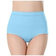 thumbnail image 3 of HUPOM Womens Cotton Underwear Panties For Girls High Waist Leisure None Elastic Waist Blue XL, 3 of 4