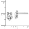 thumbnail image 4 of Primal Silver Sterling Silver Rhodium-plated Cubic Zirconia Owl Stud Earrings, 4 of 4