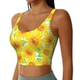 thumbnail image 2 of Daiia Sunflowers2 Printed Women's Sports Bra, Breathable Activewear Bra with U-Back Design and Removable Pads, Comfortable and Supportive for Yoga, Workout-Medium, 2 of 8