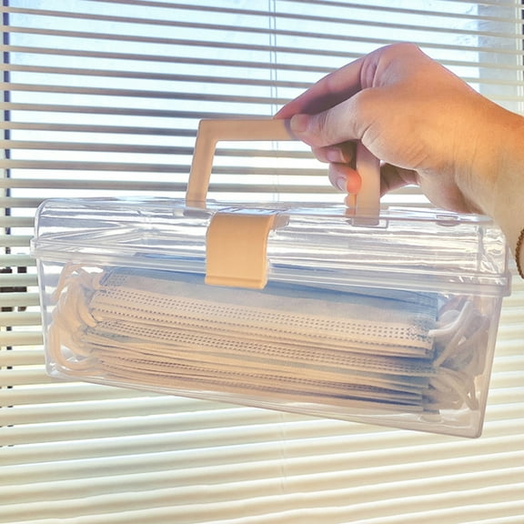 Cheers US Clear Plastic Storage Box Case Organizer Reusable Keeper Folder for Face Cover, Portable Plastic Storage Containers Boxes, Pollution Prevention Storage Clip Organizer