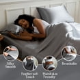 thumbnail image 4 of LIFCOM Satin Sheets Set Twin XL Size Dark Grey,3Pcs Luxury Silky Bedding Set with 15 Inches Deep Pocket for Mattress, 4 of 6