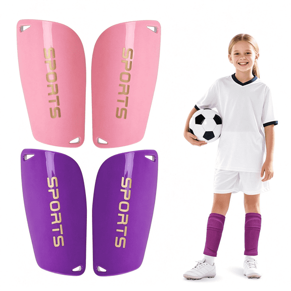 BESTSKY Kids Soccer Shin Guards 2 Pairs Slip-in Youth Shin Pads, for Boys Girls Lightweight PP Soccer Protective Gear
