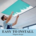 thumbnail image 5 of 1 Pack Teal Green Painting Fluorescent Light Covers for Ceiling Lights Abstract Art Teal Painting Magnetic Ceiling Light Covers Overhead Light Filters for Office Classroom Home, 5 of 9