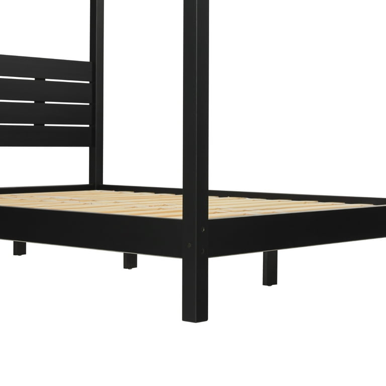 Walker Edison Wooden Queen Canopy Bedframe, Minimalist Walker Edison Wooden Queen Canopy Bedframe, Minimalist
