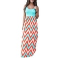 thumbnail image 1 of Innerwin Robes Maxi Col Rond Femmes Longue Robe Vacances Sans Manches Patchwork Été Plage Robe Bleue Rose 2TG, 1 of 2