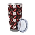 thumbnail image 2 of Daiia Red Hot Chili 1 Printed 20oz Insulated Coffee Cup with Straw Topper, Fully Spill Proof Travel Coffee Mug, Stainless Steel Tumbler for Work Home Outdoor Car-Straw Three-piece Set, 2 of 8
