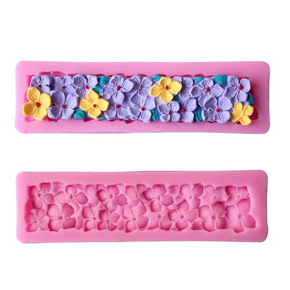 Yesbay Clay Mold Non-stick Heat-resistant Easy-Demoulding Not Easy to Deform Food Grade Make Fondant/Cake Reusable Four Leaves Flowers Silicone Mold Kitchen Supplies