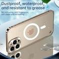 thumbnail image 3 of Dteck Magnetic Case for iPhone 15 Plus,Luxury Metal Aluminum Alloy Bumper Case Shockproof Compatible with MagSafe Matte Translucent Back Cover with Safety Lock ,Gold, 3 of 6
