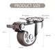 thumbnail image 2 of Ruedas giratorias Apuakthei con freno, ruedas de goma para muebles de 25 mm con capacidad de 44 kg, ruedas para muebles, ruedas industriales, 2 con frenos + 2 sin frenos, color gris, 2 of 5