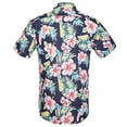 thumbnail image 3 of Fshinging Womens Summer Tops Hawaiian Flower Print Vacation Beach Plus Size Short Sleeve Button Up Shirts Women Clothes, 3 of 3