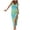 Mint Green, variant on WXLWZYWL Summer Dress 2023 Clearance Women'S Sleeveless High Waist Printed Ribbed Drawstring Ruched High Slit Dresses Light Blue