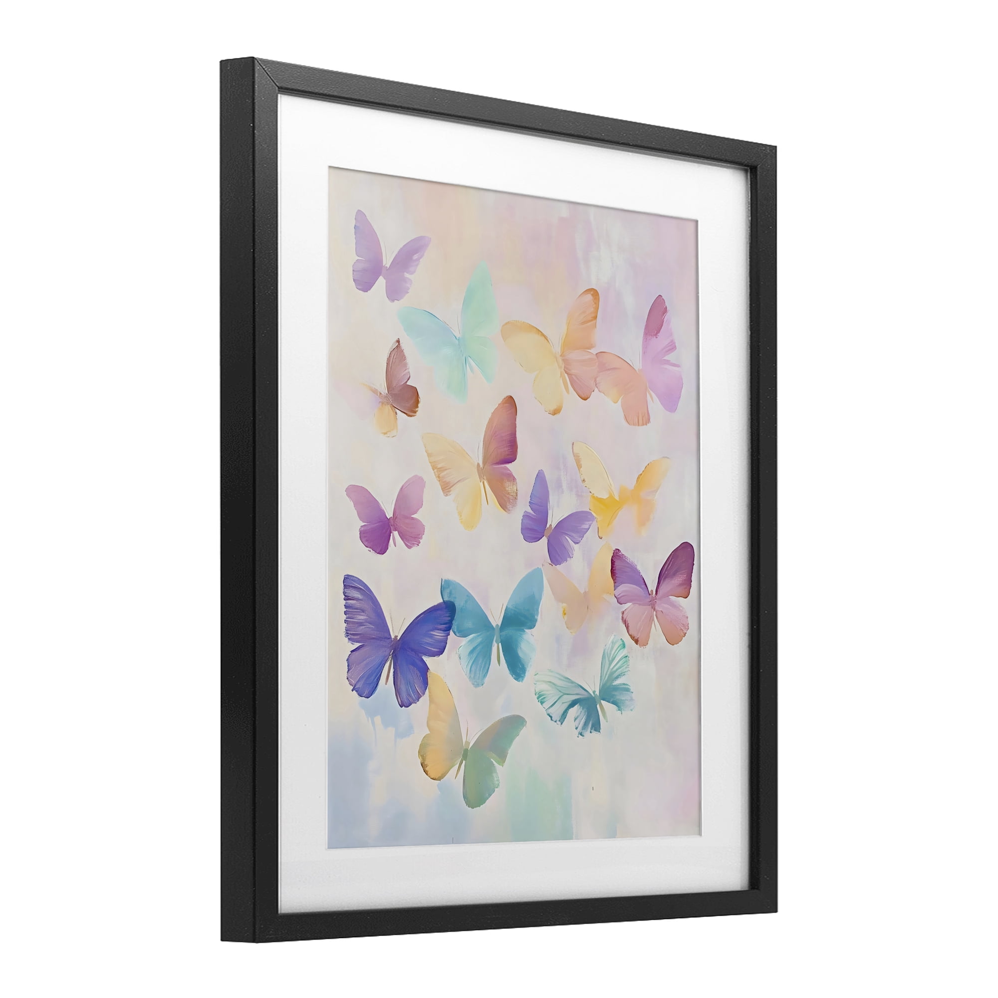 Stupell Industries Pastel Butterfly Dreams Black Framed Print Under Glass, design by The Prints Vibe