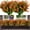 Orange Red, variant on MAMOWEAR 6PCS Outdoor Artificial Flowers UV Resistant No Fade Fake Boxwood Plastic Plants Greenery Shrubs for Garden Porch Window Box Home Wedding Décor