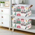 thumbnail image 2 of Yayeee Foldable Storage Basket for Shelves with Handles Waterproof Cloth Bins, Christmas Train, 2 of 7