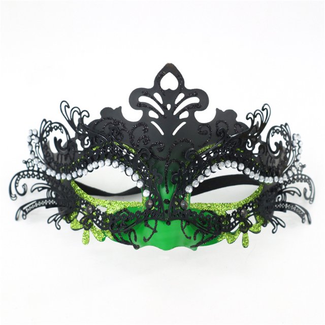 Masquerade Mask For Women, Colorful Painting Rhinestone Inlaid Metal Half Face Cover Cosplay Costume For Cosplay Theme Party