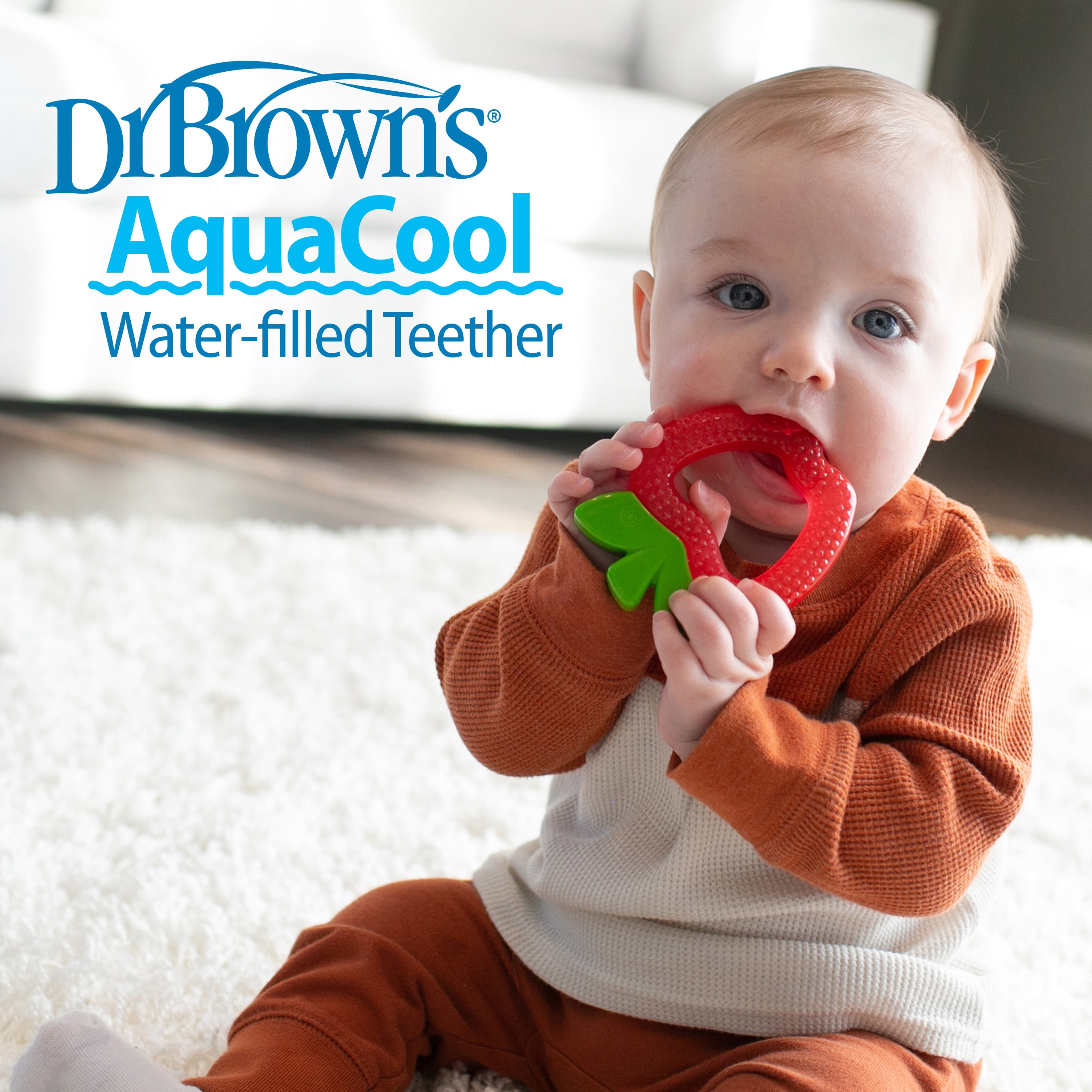 Dr. Brown's Aqua Cool Water-Filled Baby Teether, Cool Relief, BPA Free, Pineapple/Apple, 3m+, 2 Pack