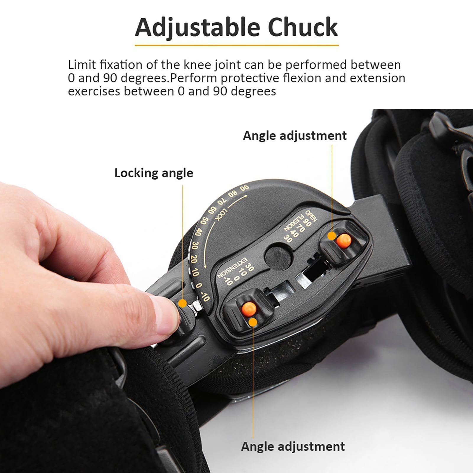 LIYJTK Fracture Support,Adjustable Knee Joint Brace Surgical Fixation Stabilization Fracture Ankle Support,Knee Joint Brace