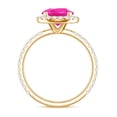 thumbnail image 2 of Rosec Jewels Lab Grown Pink Sapphire Ring with Diamond Halo for Women - AAAA Grade, 10K Yellow Gold, US 12.50, 2 of 8