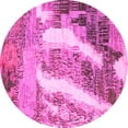 thumbnail image 1 of Ahgly Company Indoor Round Abstract Pink Modern Area Rugs, 4' Round, 1 of 4