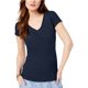 thumbnail image 1 of Camiseta básica de manga corta para mujer de INC, azul, grande I-N-C Camiseta básica, 1 of 1