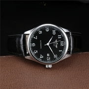 Classical Men's Automatic Self wind Mechanical Watch AUTO Date Function Male Formal Leather Strap Wristwatch