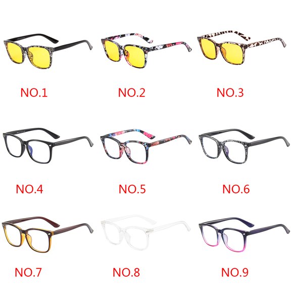 Lunettes Bloquant la Lumière Bleue Unisexes Lunettes Carrées Élégantes Lentille Claire Filtre de Lumière Bleue