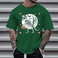 thumbnail image 2 of T Shirts for Man Halloween Dinosaur Skeleton Printed Casual Short Sleeve Tees Crew Neck Comfortable Breathable Men Shirts Dark Green M, 2 of 4