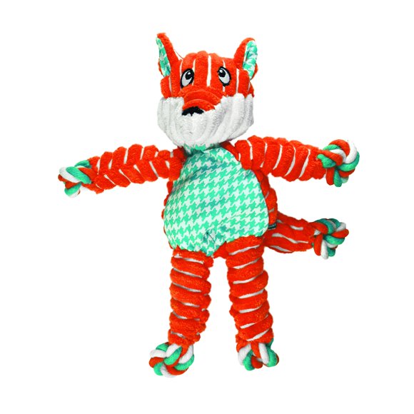 Kong - Floppy Knots Fox - Internal Knotted Ropes and Minimal Stuffing for Less Mess - for Small/Medium Dogs
