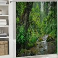 thumbnail image 6 of Orinice Tropical Rainforest Shower Curtain Jungle Forest Green Palms Leaves Botanical Exotic Plants Nature Landscape Stream Fabric Bath Curtain Set with Hook 60x72, 6 of 7
