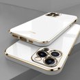 thumbnail image 3 of Luxury Square Silicone Plating Phone Case For IPhone 14 11 12 13 15 Pro Max Mini Plus XR X XS Max Solid Color Soft Cover Coque, 3 of 5