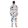 thumbnail image 4 of FORMRS Onesies Pajama for Adults Unisex Hoodie Winter Jumpsuit One Piece Sleepwear, Sizes S-2XL, Yellow Retro Shapes, 4 of 7
