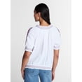 thumbnail image 4 of Time and Tru Women's Embroidered Peasant Top, Sizes XS-XXXL, 4 of 6