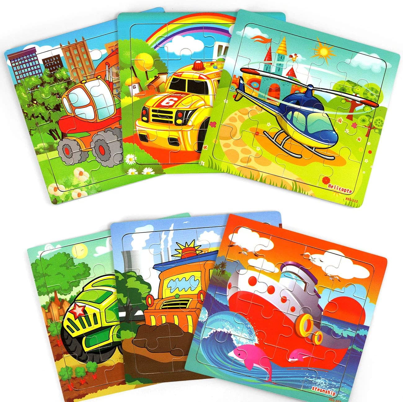 Disney Cars 20 Pcs Wooden Toys Jigsaw Puzzles Gifts for Kids With Behind Image 