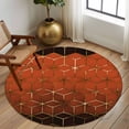 thumbnail image 2 of Large Round Rug 8Ft Washable Non-Slip, Orange Geometric Circle Area Rugs for Living Room Bedroom, Ombre Modern Abstract Art Indoor Floor Mats Carpet Runner for Home Decor, 2 of 8