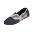 thumbnail image 2 of HTHLVMD Slip On Loafers, Striped Canvas Shoes, Casual Flat Walking Shoes, Women's Daily Footwear, Women's Striped Canvas Slip On Loafers Casual Comfortable Flat Walking Shoes, Black 6, 2 of 4