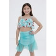 thumbnail image 3 of Disney Princess Little Mermaid Ariel Ruffled Square Neck UPF 50+ Bikini Top, Bottom and Tail 3 Piece Swim Set Little Kid to Big Kid, 3 of 5