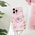 thumbnail image 4 of FABEN-Compatible with iPhone 12 Pro Max Case Clear Bling Glitter Cute Metal Butterfly Pattern Sparkle Design for Women Girls Shiny Soft TPU Anti Yellowing Protective Cover - Pink, 4 of 4