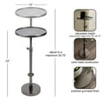thumbnail image 5 of Kate and Laurel Engles Traditional Adjustable-Height Pedestal Drink Table, 10x10x30, Polished Gunmetal, Vintage Round Living Room Pedestal Table for Indoor Plant Stand with Protective Tabletop Lip, 5 of 8