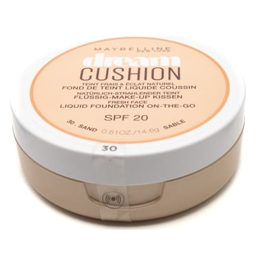 Maybelline DREAM CUSHION Fresh Face Liquid Foundation On-The-Go, SPF20, 30 Sand  .51oz