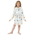 thumbnail image 6 of FORMRS Niños Bathrobe Unisex Hooded Robe Soft Plush Pajamas Sleepwear, Size 7-9T, Cartoon Doodles, 6 of 7