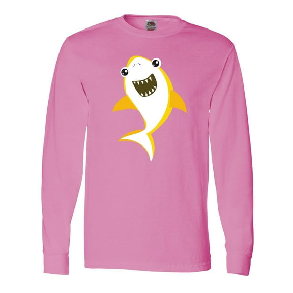 Inktastic Cute Shark, Little Shark, Yellow Shark Long Sleeve T-Shirt