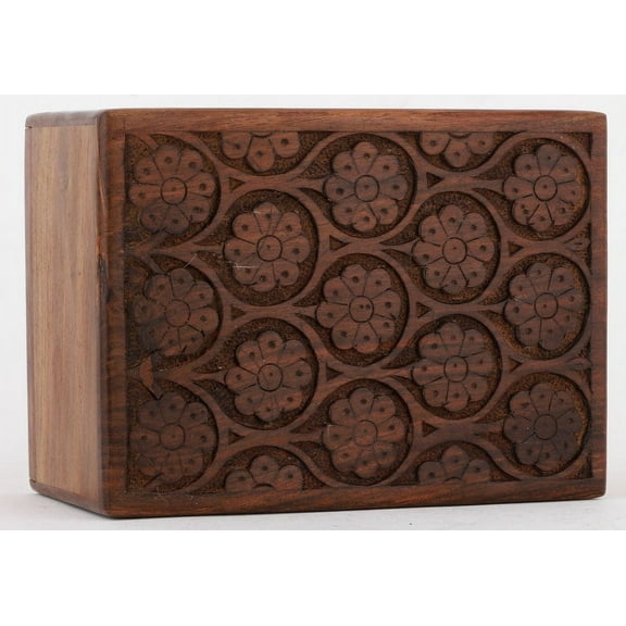 5 Inch Wooden Cremation Urn For Human Ashes | Solid Rosewood | Handmade Tree Of Life Carved | | Funeral Urns Human or Pet Ashes